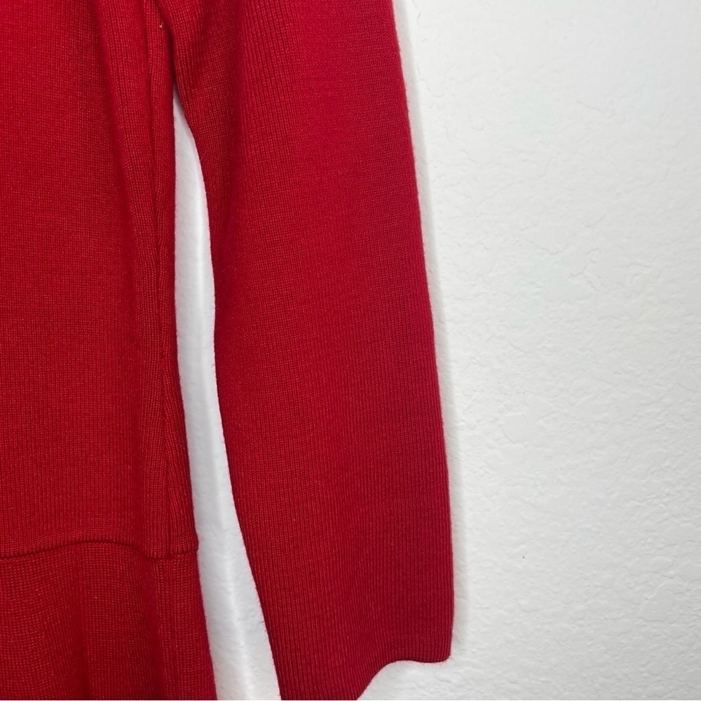Talbots Red Knit Sweater Dress 3/4 Sleeves Size M Christmas - Picture 3 of 9